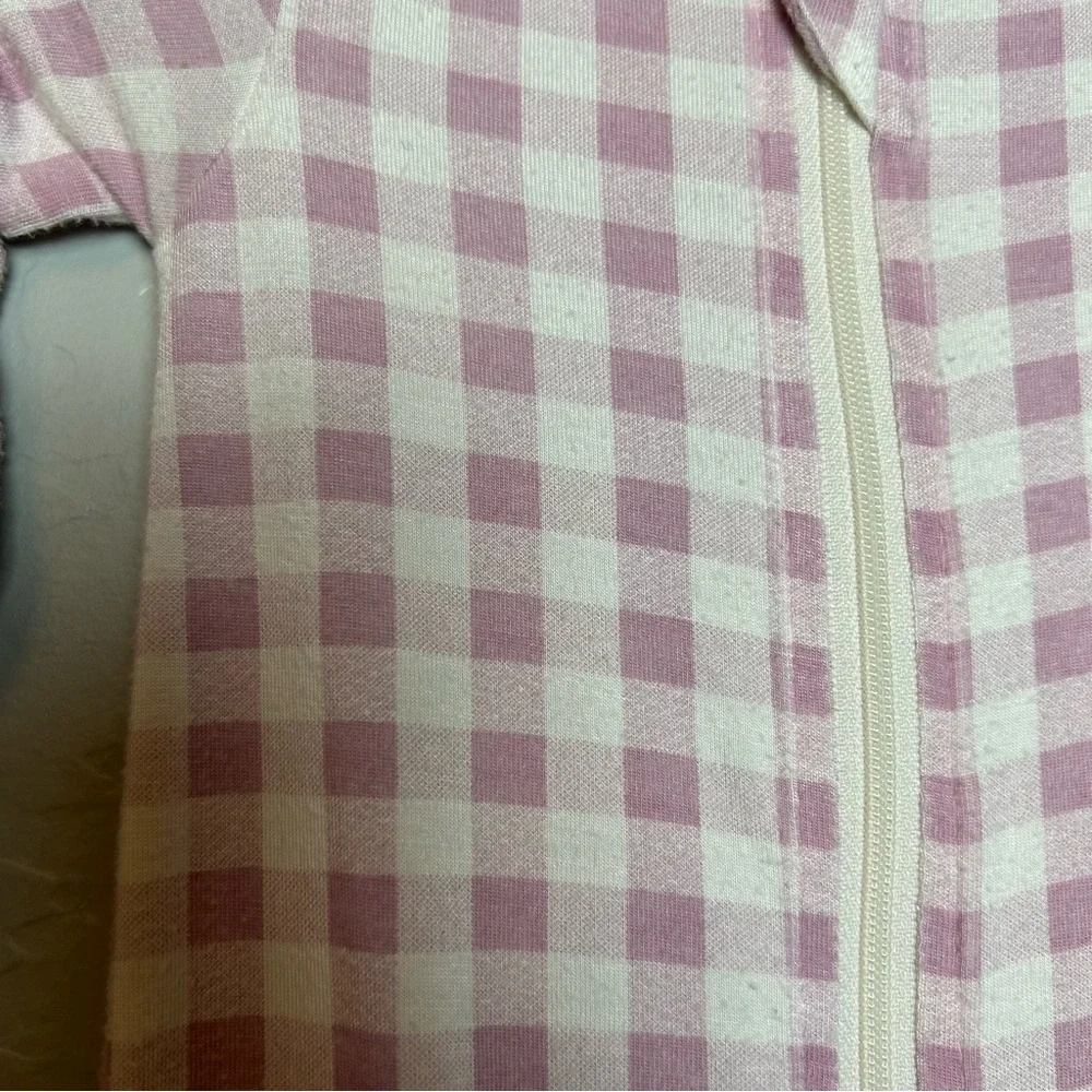 Spearmint Love Lavender Gingham Baby Sleep Sack Zipper Pajamas Lilac Size 0-3
